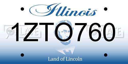 1ZTO760 Illinois License Plate
