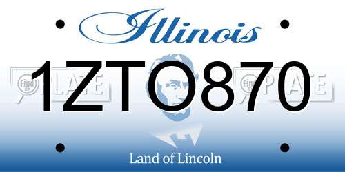 1ZTO870 Illinois License Plate