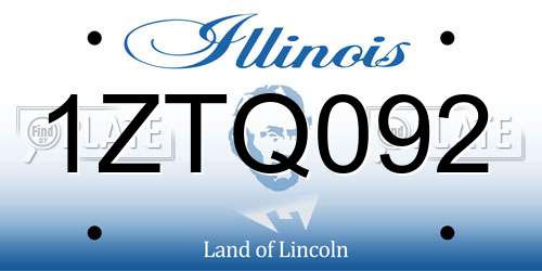 1ZTQ092 Illinois License Plate