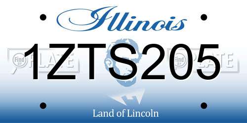 1ZTS205 Illinois License Plate