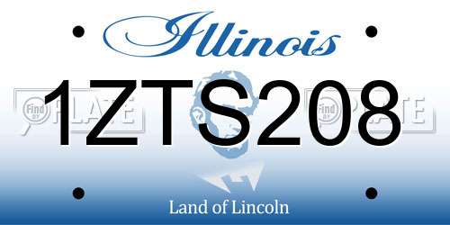 1ZTS208 Illinois License Plate