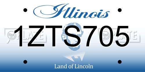 1ZTS705 Illinois License Plate