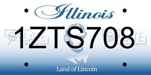1ZTS708 Illinois License Plate