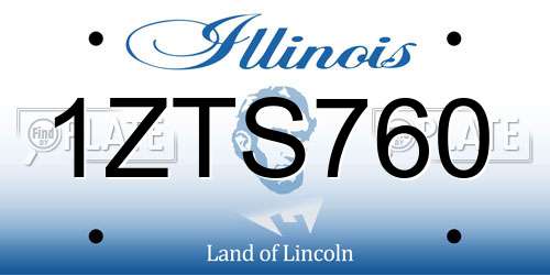 1ZTS760 Illinois License Plate