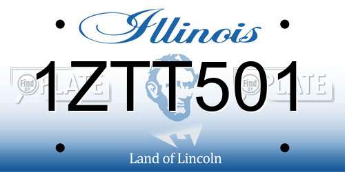 1ZTT501 Illinois License Plate