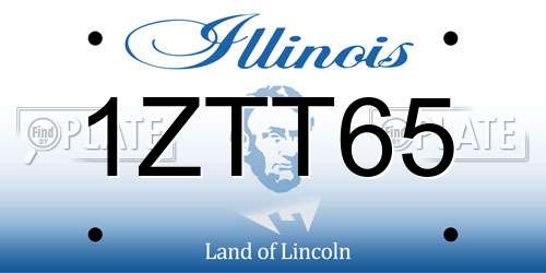 1ZTT65 Illinois License Plate