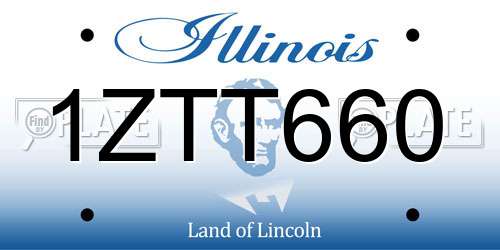 1ZTT660 Illinois License Plate