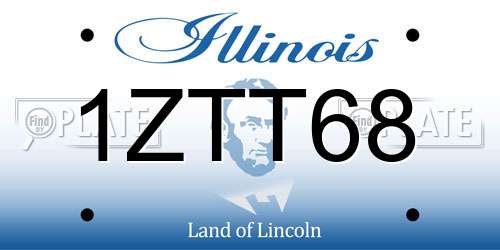 1ZTT68 Illinois License Plate