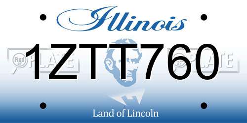 1ZTT760 Illinois License Plate
