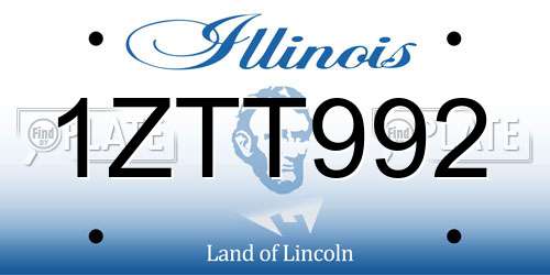1ZTT992 Illinois License Plate