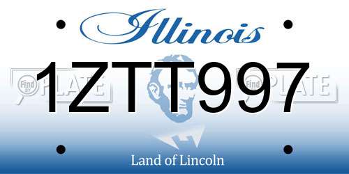 1ZTT997 Illinois License Plate