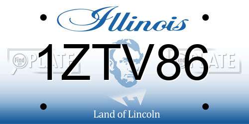 1ZTV86 Illinois License Plate