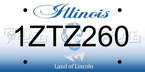 1ZTZ260 Illinois License Plate