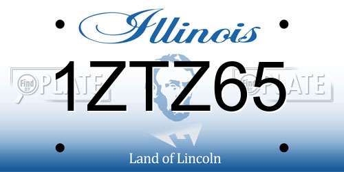 1ZTZ65 Illinois License Plate
