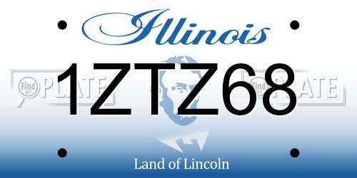1ZTZ68 Illinois License Plate