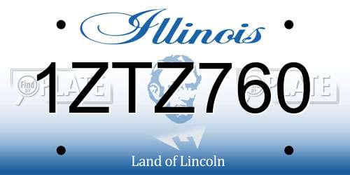 1ZTZ760 Illinois License Plate