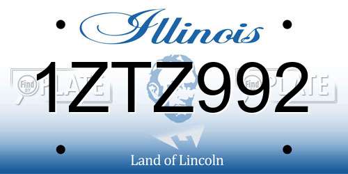 1ZTZ992 Illinois License Plate
