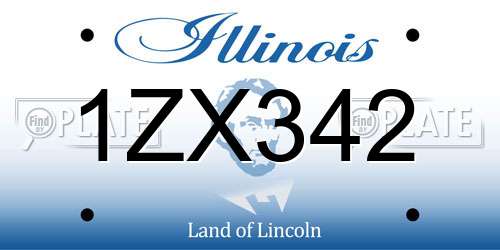 1ZX342 Illinois License Plate