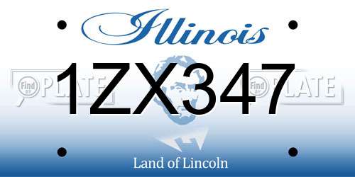 1ZX347 Illinois License Plate