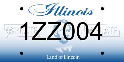 1ZZ004 Illinois License Plate