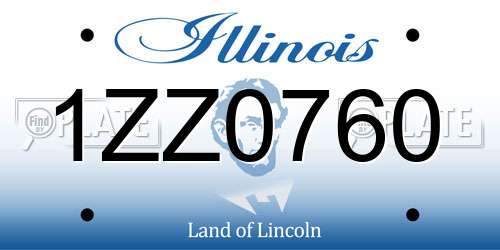 1ZZ0760 Illinois License Plate