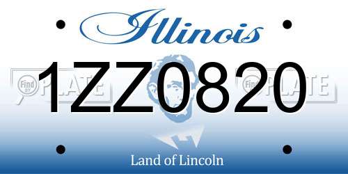 1ZZ0820 Illinois License Plate