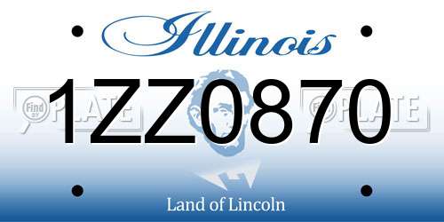 1ZZ0870 Illinois License Plate