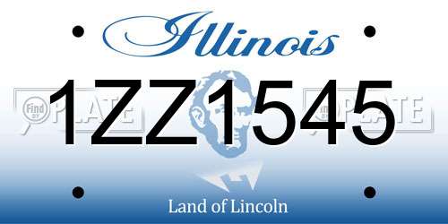 1ZZ1545 Illinois License Plate