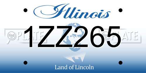 1ZZ265 Illinois License Plate