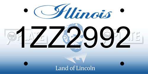 1ZZ2992 Illinois License Plate