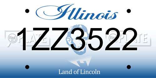 1ZZ3522 Illinois License Plate