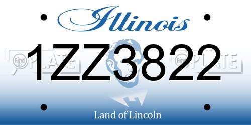 1ZZ3822 Illinois License Plate