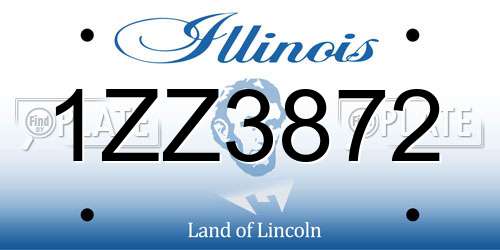 1ZZ3872 Illinois License Plate