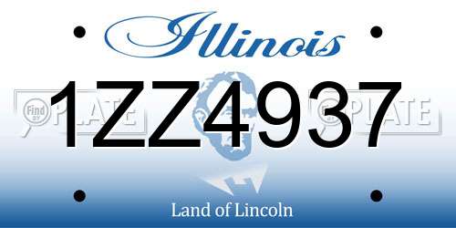 1ZZ4937 Illinois License Plate
