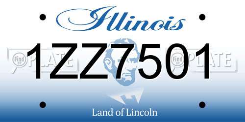 1ZZ7501 Illinois License Plate