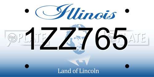 1ZZ765 Illinois License Plate