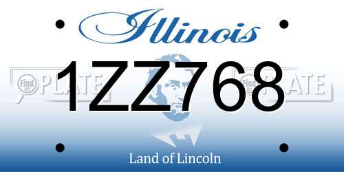 1ZZ768 Illinois License Plate
