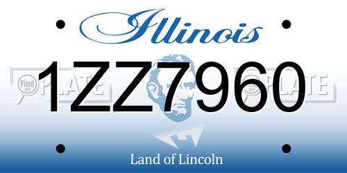 1ZZ7960 Illinois License Plate