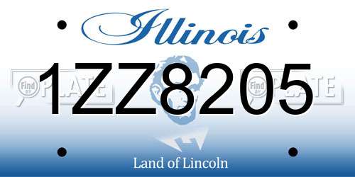 1ZZ8205 Illinois License Plate