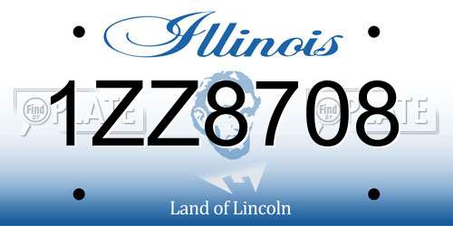 1ZZ8708 Illinois License Plate