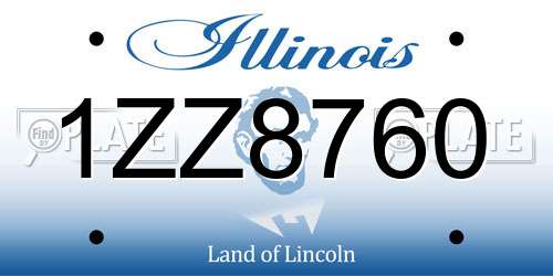 1ZZ8760 Illinois License Plate