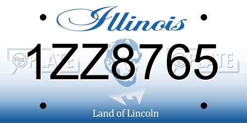 1ZZ8765 Illinois License Plate