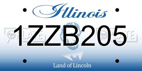 1ZZB205 Illinois License Plate