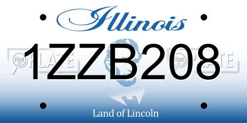 1ZZB208 Illinois License Plate