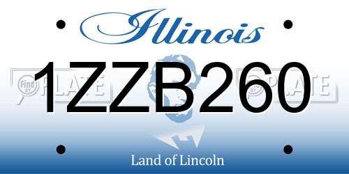 1ZZB260 Illinois License Plate