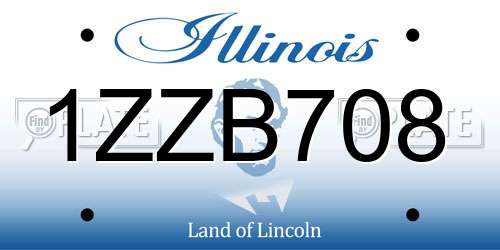 1ZZB708 Illinois License Plate