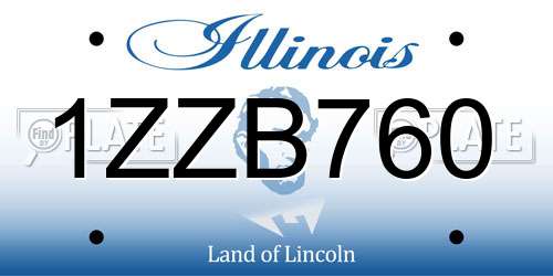 1ZZB760 Illinois License Plate