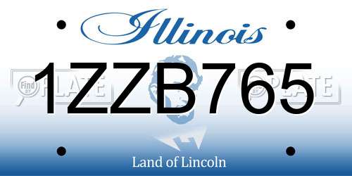 1ZZB765 Illinois License Plate