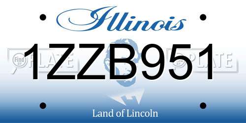 1ZZB951 Illinois License Plate