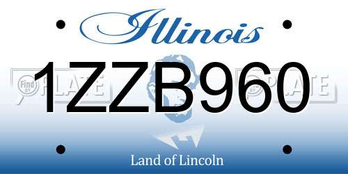 1ZZB960 Illinois License Plate